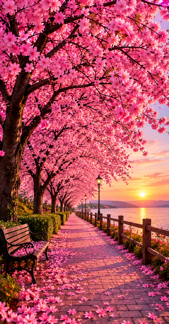 Pink trees