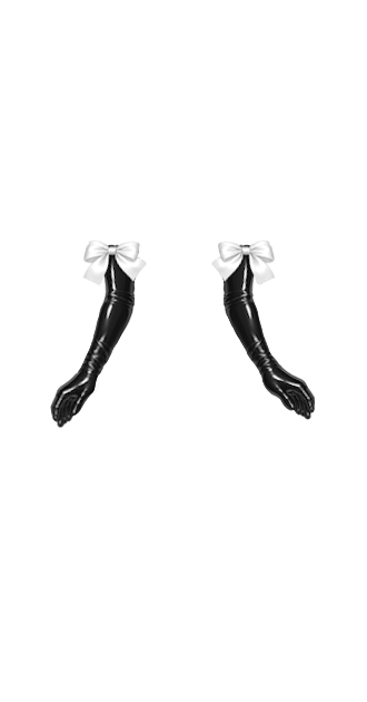 Big White Bow Latex Gloves