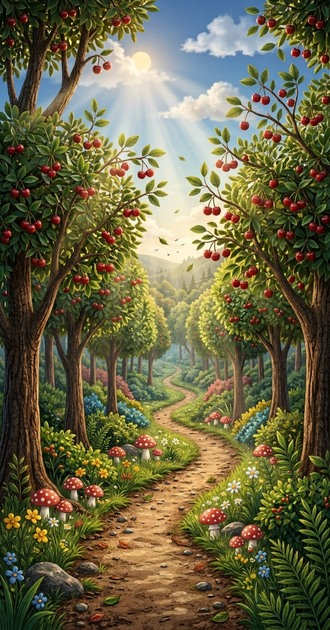 Cherries on trees