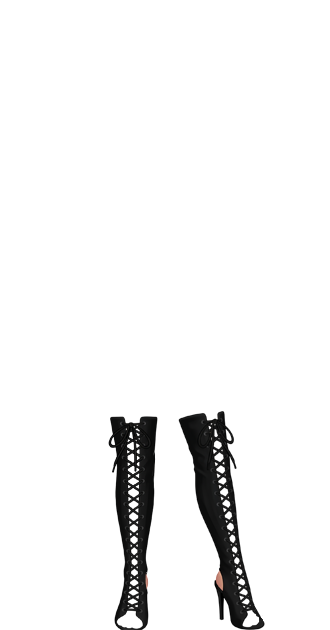 Fetish Lace-Up Open-Toe Boots