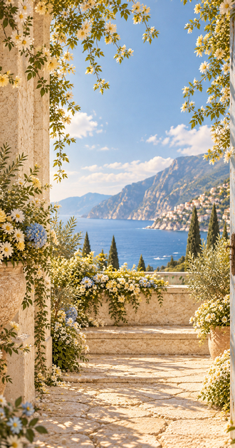 Mediterranean Flowers Background