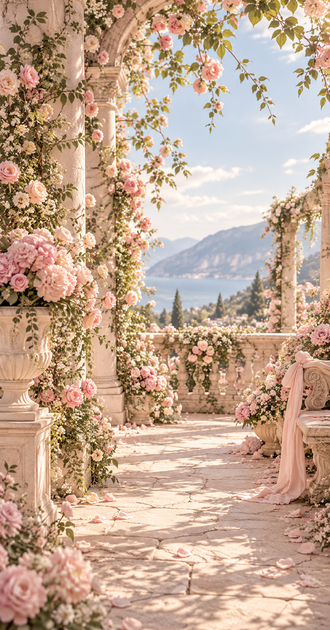 Blush Pink Garden Backbround