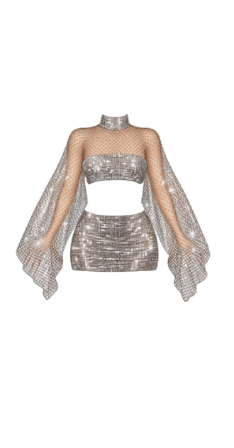Silver Shimmer Mesh Set