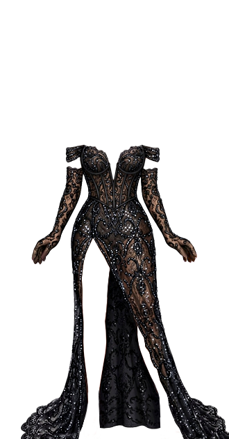 Midnight Illusion Gown (w gloves)