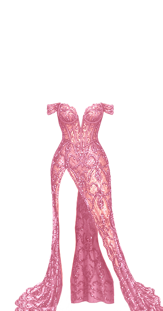 Midnight Illusion Gown (Pink)