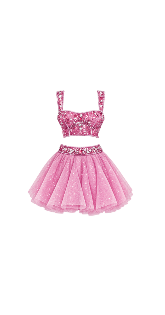 Pink Glittering Glee Two-Piece