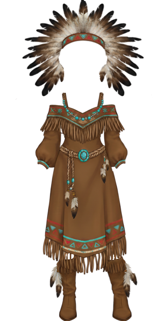 Indigenous clothing with headdress