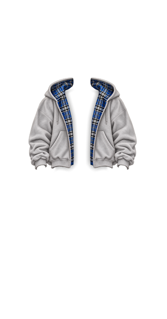 Blue Plaid Hoodie