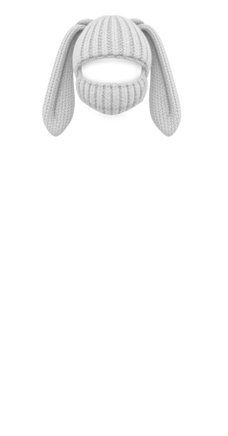 White Knit Bunny Mask
