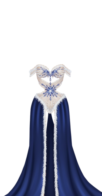 Royal Winter Cape Gown