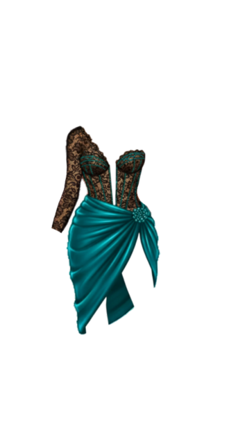 Lace Corset Dress with Draped Skirt