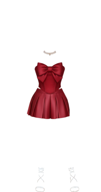 Red Corset Bow Mini Dress