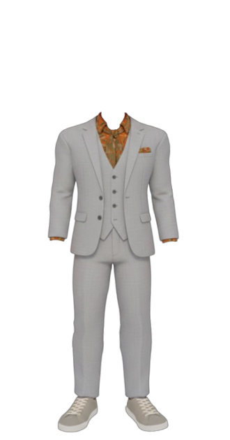 Gray Suit w Orange