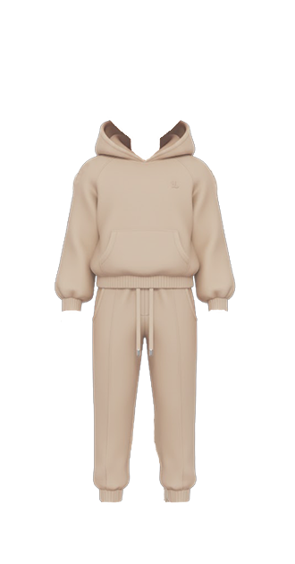 Beige Hoodie Set