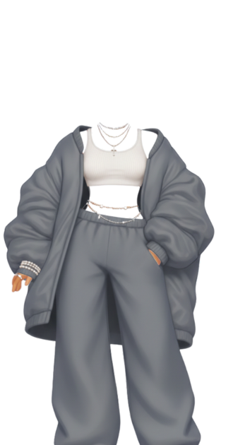 Gray Baggy Streetwear Set