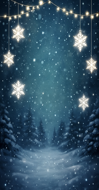 Christmas glowing snowflakes