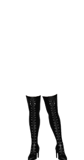 Black Lace-Up Thigh High 2.0