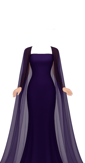Purple Caped Gown.