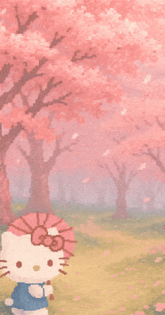 Hello Kitty Stroll Animated Background