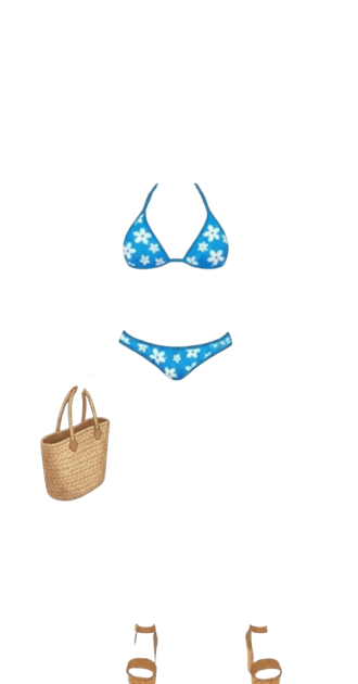 Blue Floral Bikini