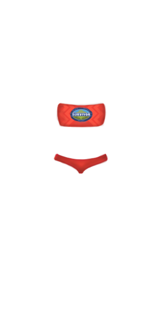 Red Female Survivor Buff & Bikini Set