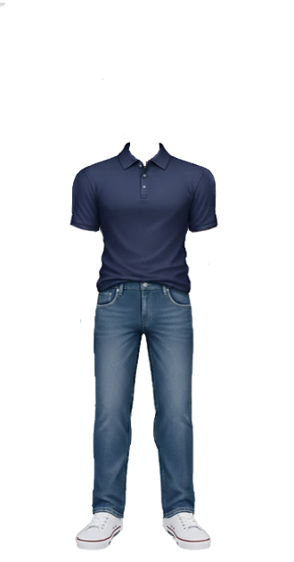 navy polo with jeans