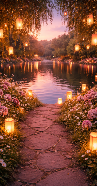 lanterns by the lakeside