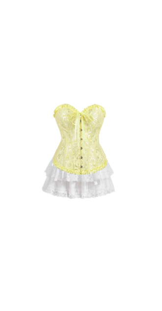 butter yellow corset with skirt