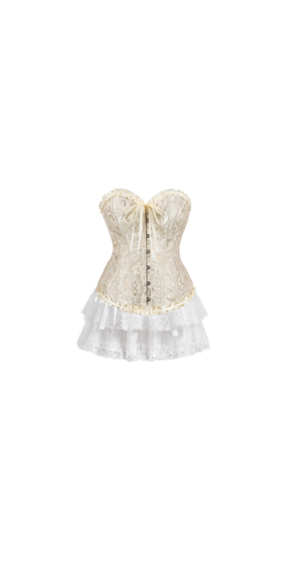 white corset with skirt