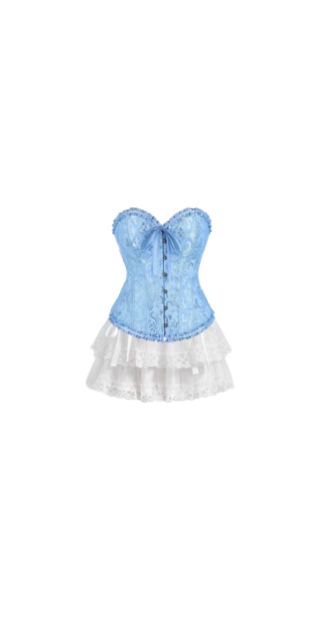 blue corset with skirt
