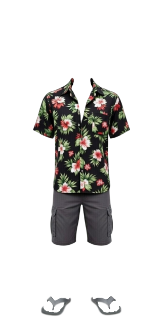 Hawaiian Shirt and Cargo Shorts