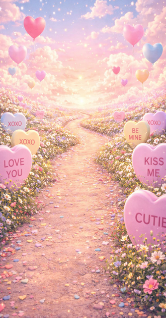 candy heart background
