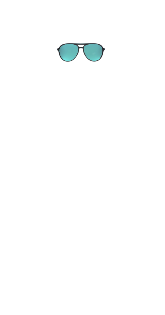 Turquoise Lens Aviator Sunglasses with Black Frame