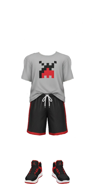 basketball shorts and tee