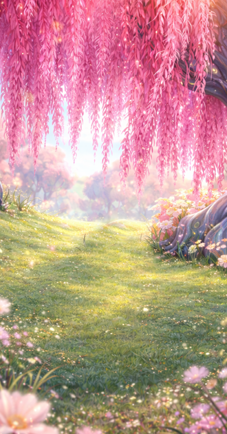 Pink Whimsical Willow Tree