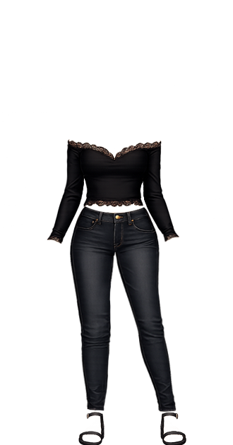 Black Lace Top w/ Jeans