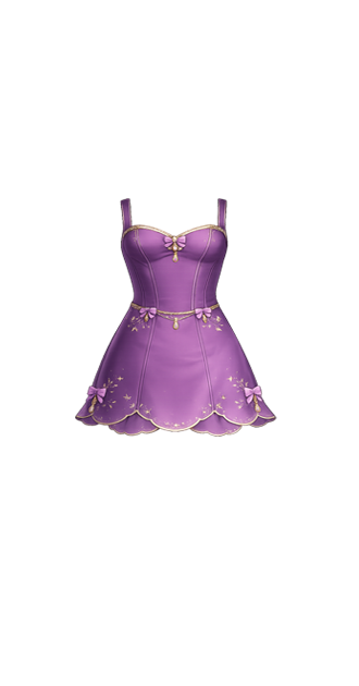 Purple Dress with Gold Details