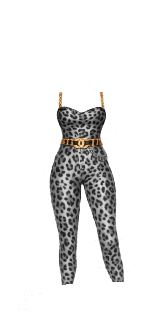 Rashel Black Leopard Jumpsuit