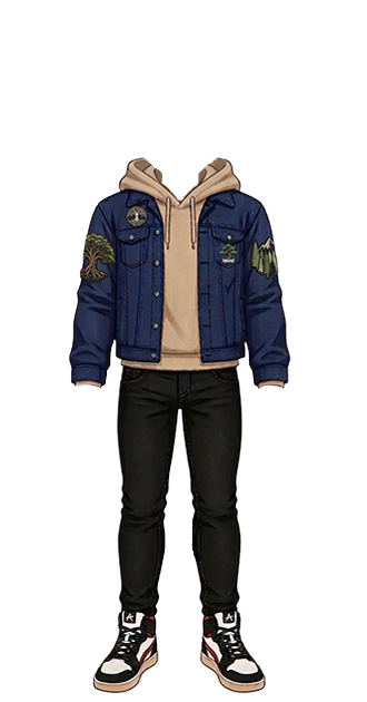 Navy Denim and Hoodie