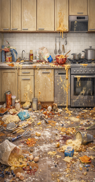 Messy kitchen