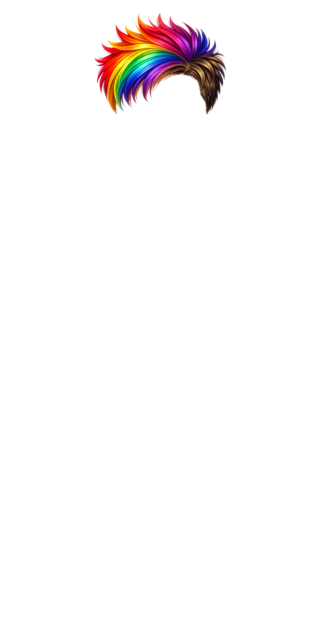 Men’s brown rainbow hair