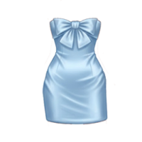 Blue Satin Dress w Bow